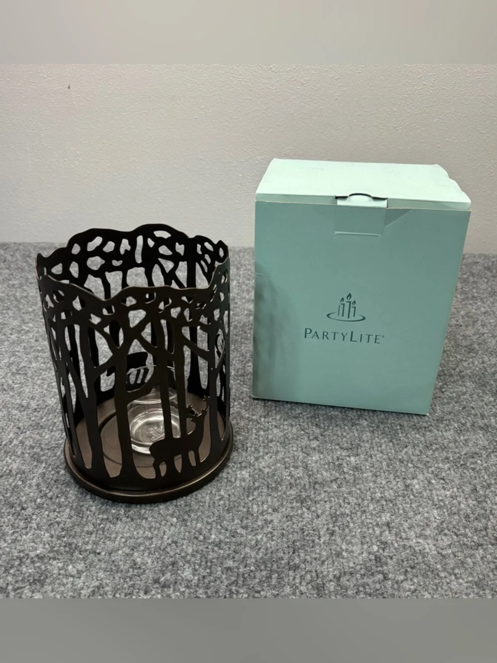 PartyLite Woodland Light Candle Sleeve P91215 Metal Holder Rustic Deer Retired - Picture 3 of 14
